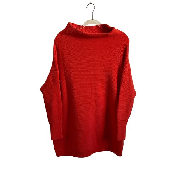 Free People Ottoman Oversized Bright Orange Tunic Long Line Sweater - Size XS - Picture 1 of 7